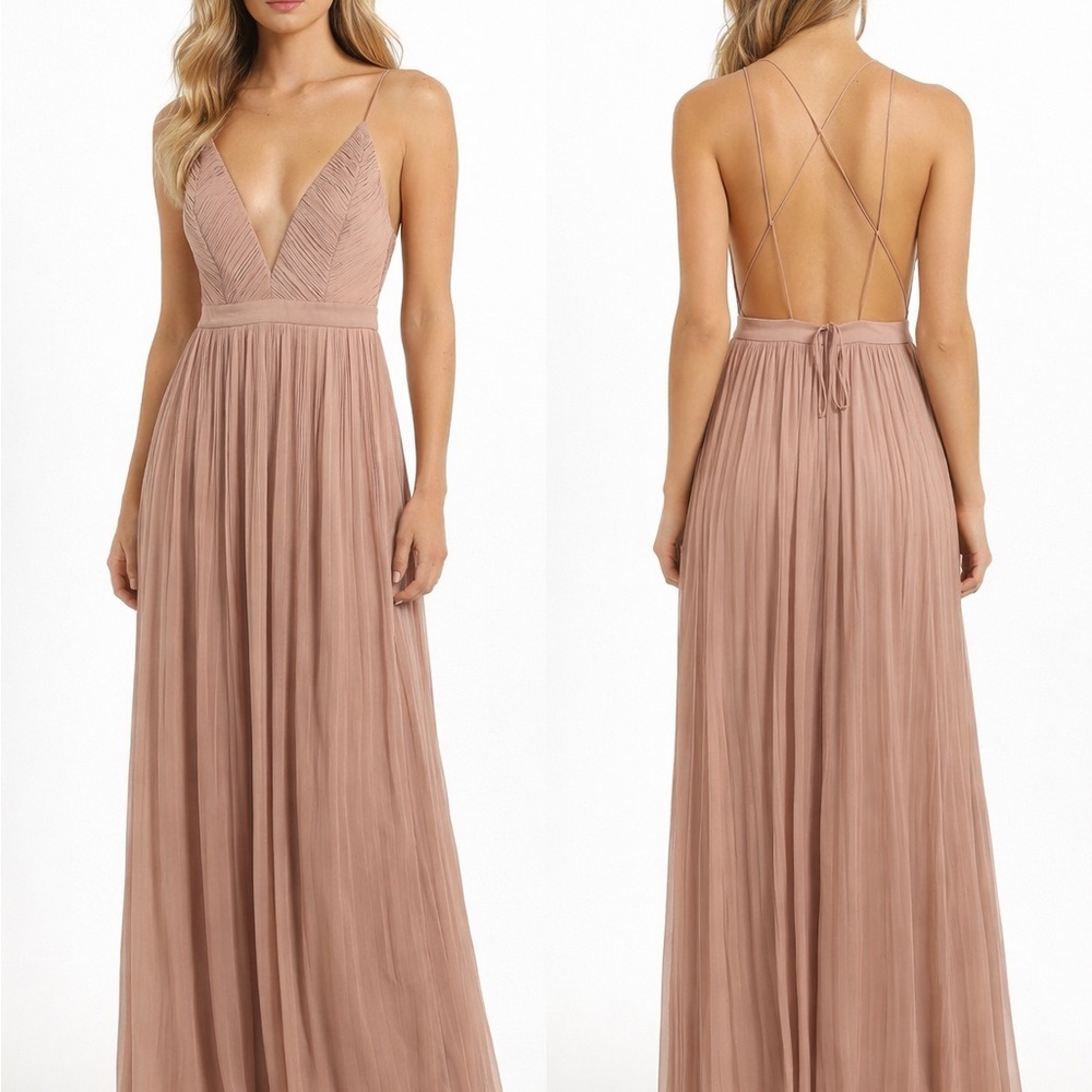 Stylestalker Blush Backless Maxi Dress Bridesmaid